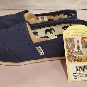 Toms Classic Navy Canvas, size 7